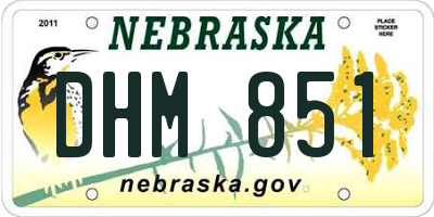 NE license plate DHM851