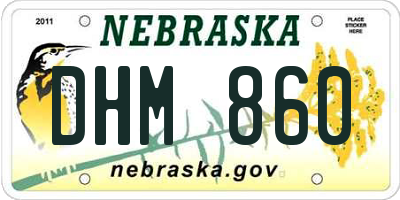 NE license plate DHM860