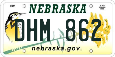 NE license plate DHM862