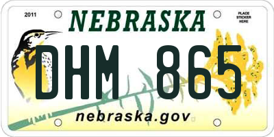 NE license plate DHM865