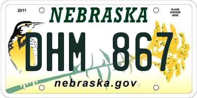 NE license plate DHM867