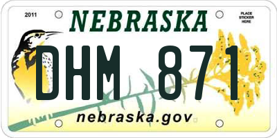 NE license plate DHM871