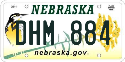 NE license plate DHM884