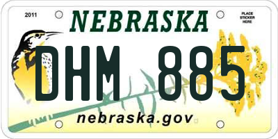 NE license plate DHM885