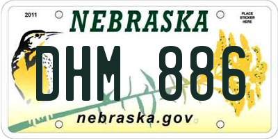 NE license plate DHM886