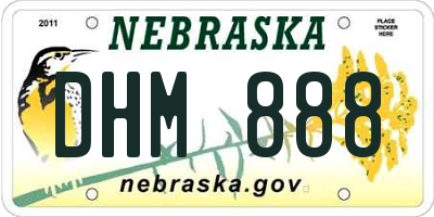 NE license plate DHM888