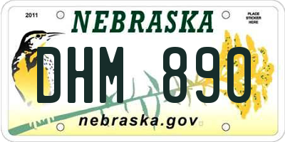 NE license plate DHM890