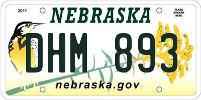 NE license plate DHM893
