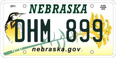 NE license plate DHM899