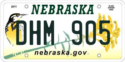 NE license plate DHM905