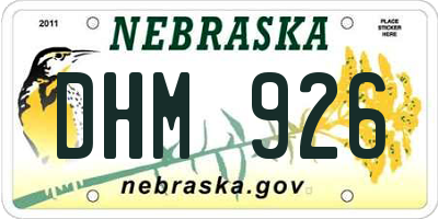 NE license plate DHM926