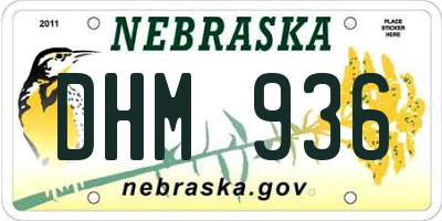 NE license plate DHM936