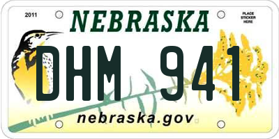 NE license plate DHM941