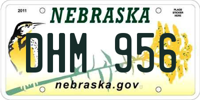 NE license plate DHM956
