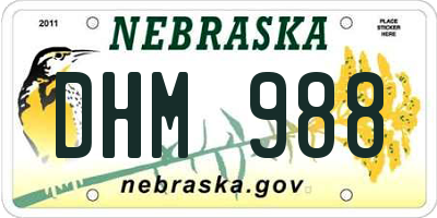 NE license plate DHM988