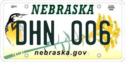 NE license plate DHN006