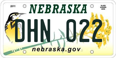 NE license plate DHN022