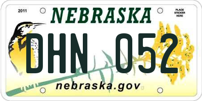 NE license plate DHN052