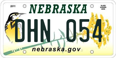 NE license plate DHN054