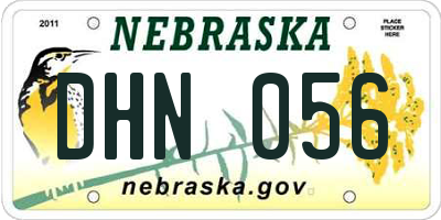 NE license plate DHN056
