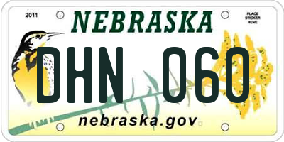 NE license plate DHN060
