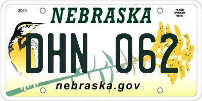 NE license plate DHN062