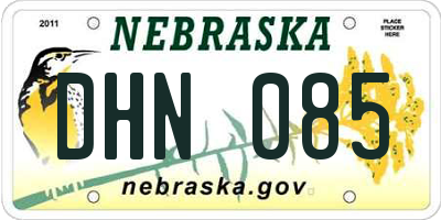 NE license plate DHN085