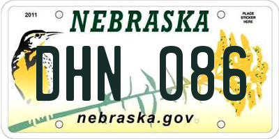 NE license plate DHN086