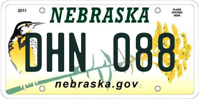 NE license plate DHN088