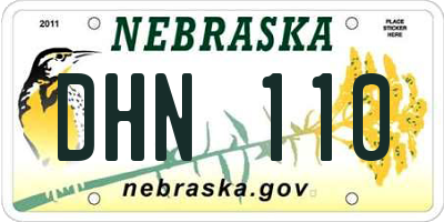 NE license plate DHN110