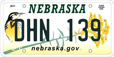 NE license plate DHN139