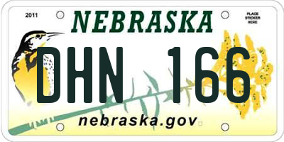 NE license plate DHN166