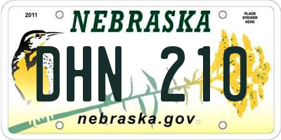 NE license plate DHN210