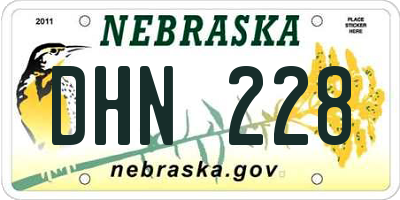 NE license plate DHN228