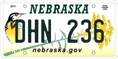 NE license plate DHN236