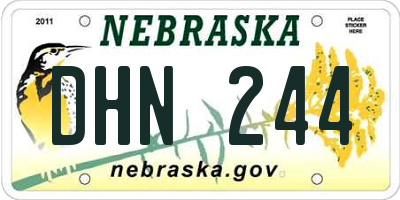 NE license plate DHN244