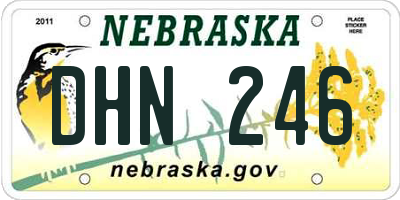 NE license plate DHN246