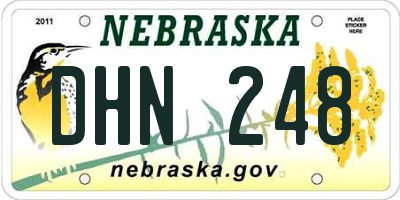 NE license plate DHN248