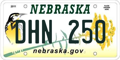 NE license plate DHN250
