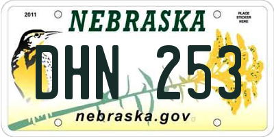 NE license plate DHN253