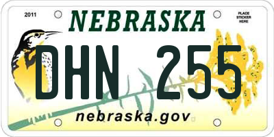 NE license plate DHN255