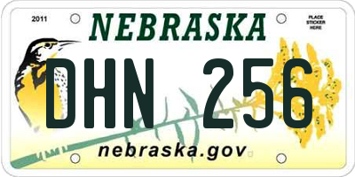 NE license plate DHN256