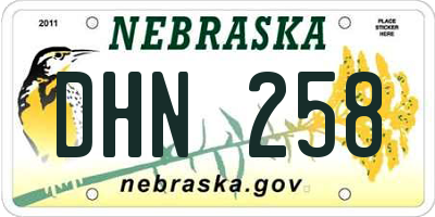 NE license plate DHN258