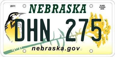 NE license plate DHN275