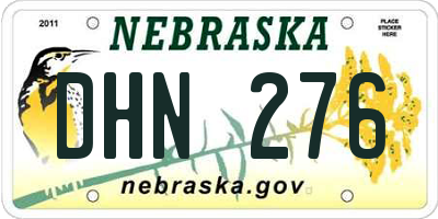 NE license plate DHN276