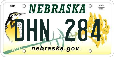 NE license plate DHN284