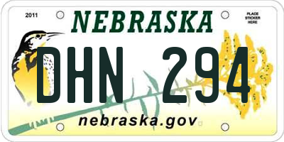 NE license plate DHN294