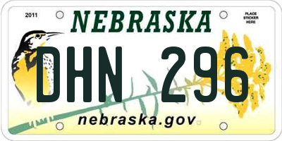 NE license plate DHN296