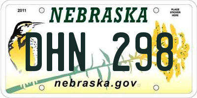 NE license plate DHN298