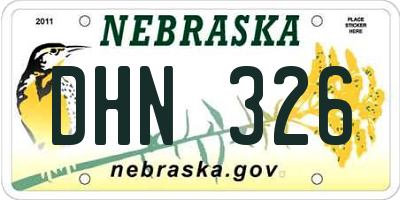 NE license plate DHN326
